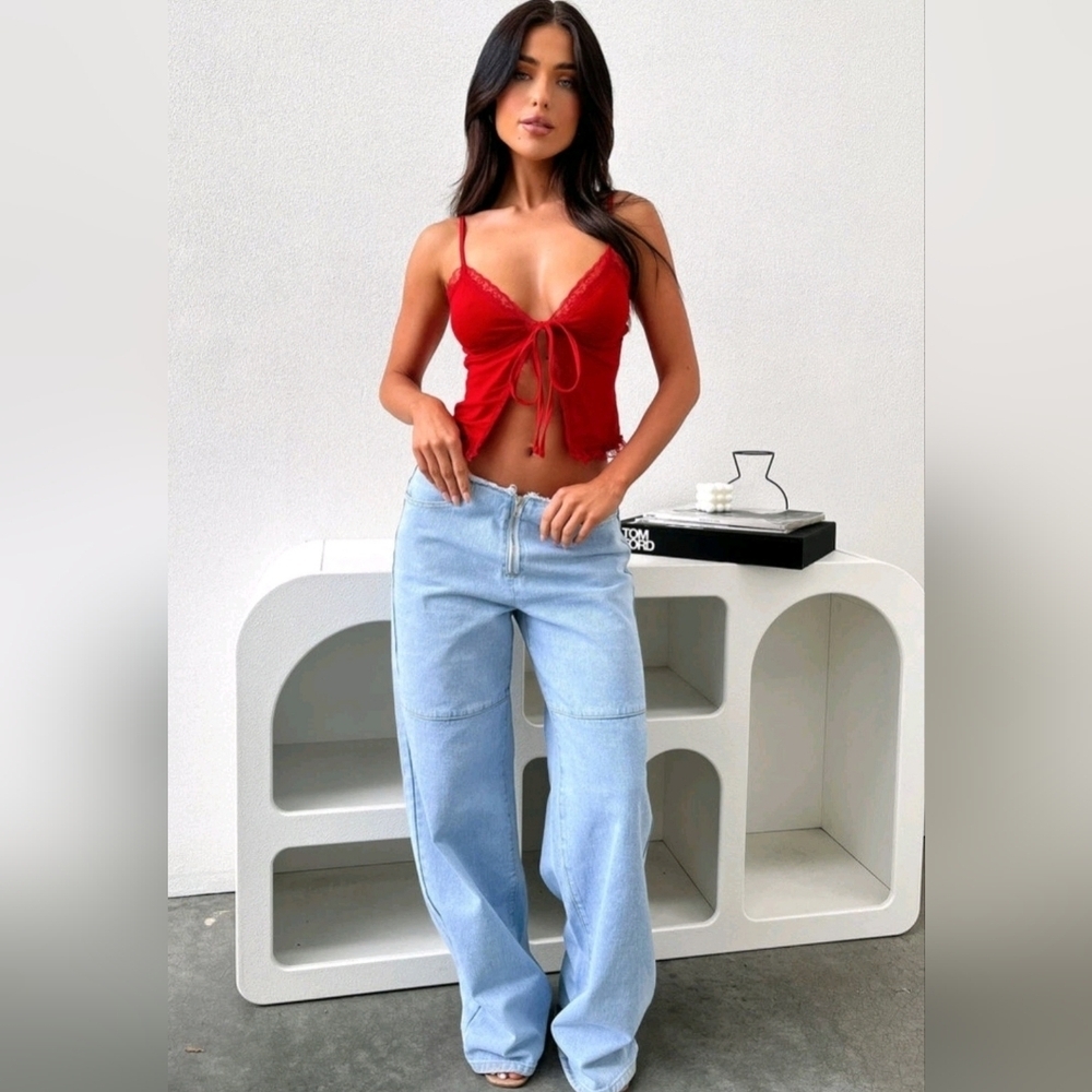 NWT that's so fetch wide leg low rise distressed y2k 90s baggy jeans size 10